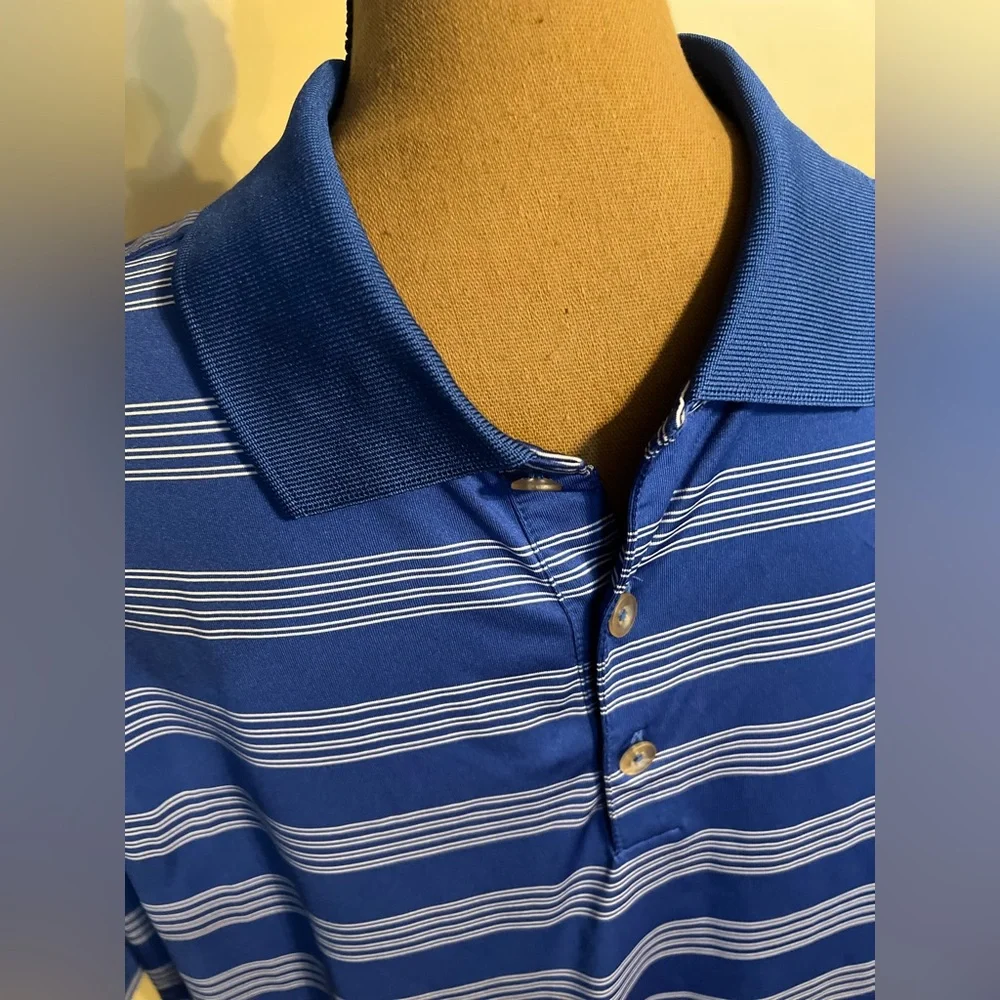NIKE DRI-FIT GOLF POLO, ROYAL BLUE & WHITE, SIZE L - Picture 3 of 4